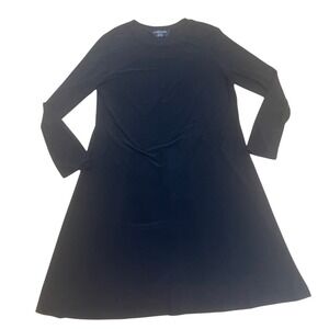 Norma Kamali Black Long Sleeve Dress Women's XXl/2XG A Line Swing Minimalist‎